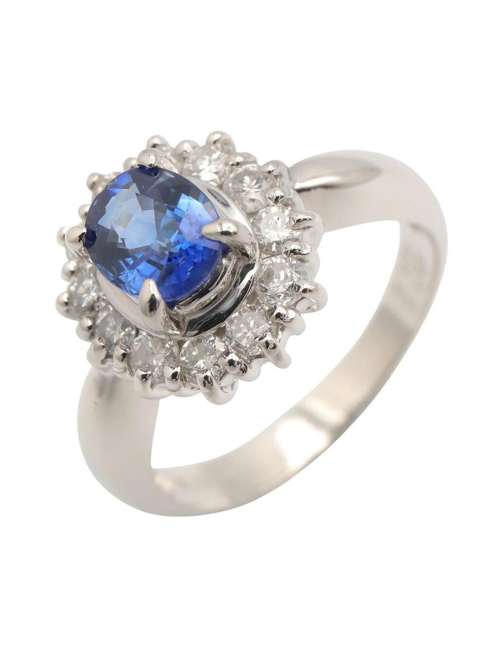 Jewelry Sapphire Diamond Ring Platinum #300151J68B
